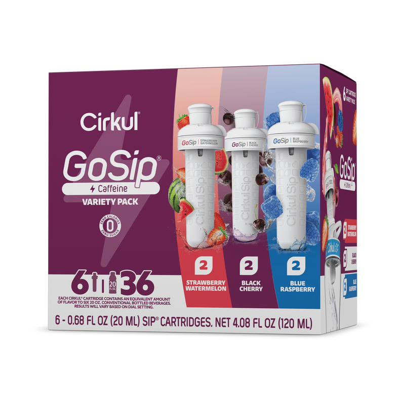 Vitamin-Infused GoSip 6-Pack Variety Pack CB6Q - Electrolyte Hydration Enhanced Taste Cartridges - Default Title