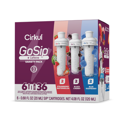 Vitamin-Infused GoSip 6-Pack Variety Pack CB6Q - Electrolyte Hydration Enhanced Taste Cartridges - Default Title