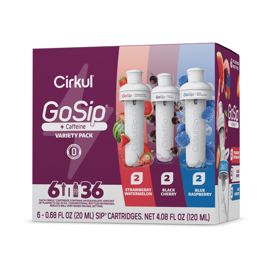 Vitamin-Infused GoSip 6-Pack Variety Pack CB6Q - Electrolyte Hydration Enhanced Taste Cartridges - Default Title