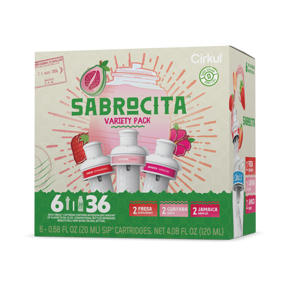 Refreshing Electrolyte Sabrocita 6-Pack Variety Pack E8JI - Sugar-Free Fruit Flavor Cartridge Refill - Default Title