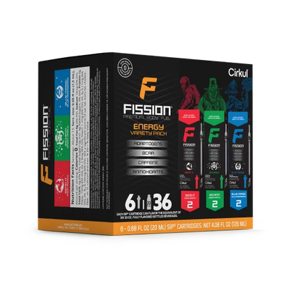 Sugar-Free Fission 6-Pack Variety Pack 97EI - Electrolyte Hydration Enhanced Taste Cartridges Detail