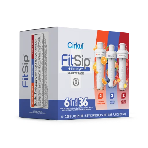 Refreshing Electrolyte FitSip 6-Pack Variety Pack HE3H - Vitamin-Infused Natural Refreshing Flavor Core Detail