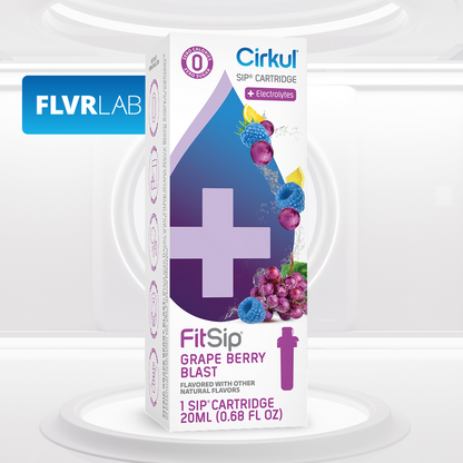 Refreshing Electrolyte FitSip Grape Berry Blast DPFR - Electrolyte Hydration Enhanced Taste Cartridges Detail