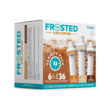 Vitamin-Infused Frosted Iced Coffee 6-Pack Variety Pack RAJT - Sugar-Free Fruit Flavor Cartridge Refill Detail
