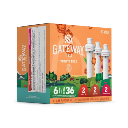 Sugar-Free Gateway Tea 6-Pack Variety Pack HM0F - Electrolyte Hydration Enhanced Taste Cartridges Detail