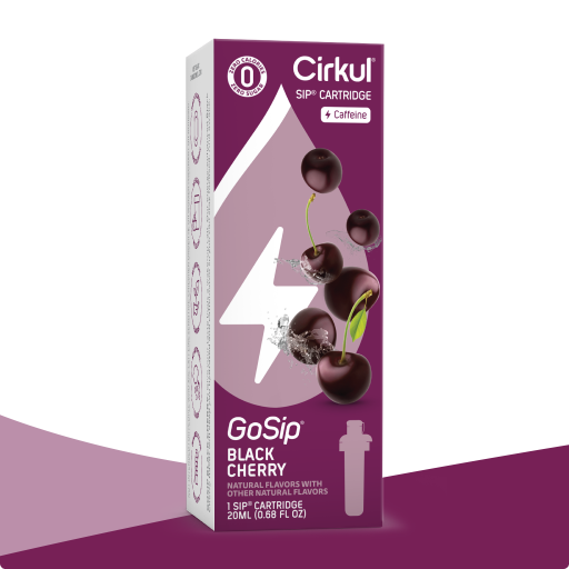 Vitamin-Infused GoSip Black Cherry 7X64 - Electrolyte Hydration Enhanced Taste Cartridges - Default Title