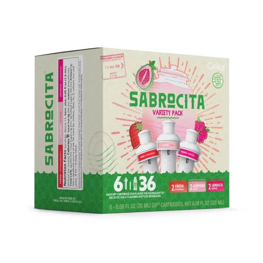 Refreshing Electrolyte Sabrocita 6-Pack Variety Pack E8JI - Sugar-Free Fruit Flavor Cartridge Refill Detail