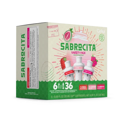 Refreshing Electrolyte Sabrocita 6-Pack Variety Pack E8JI - Sugar-Free Fruit Flavor Cartridge Refill Detail