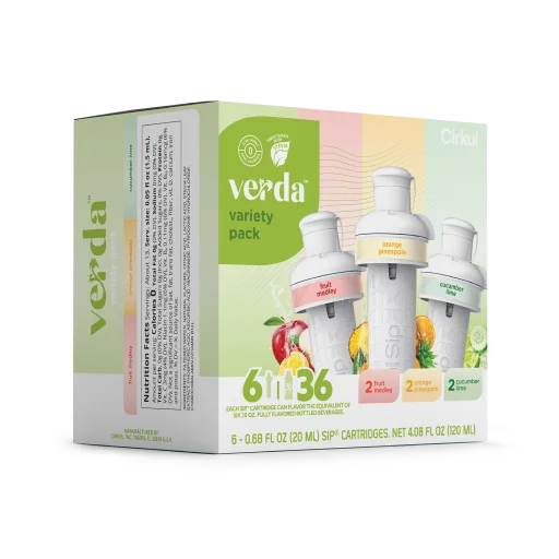Refreshing Electrolyte Verda 6-Pack Variety Pack CT2I - Electrolyte Hydration Enhanced Taste Cartridges Detail