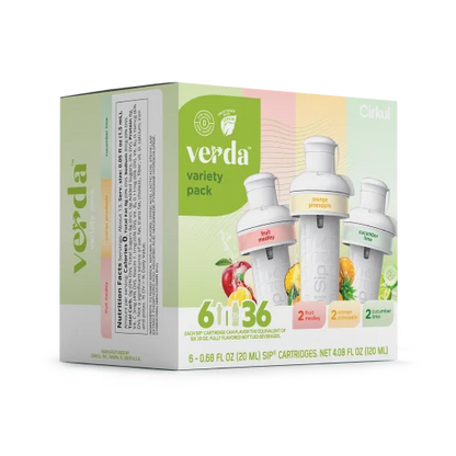 Refreshing Electrolyte Verda 6-Pack Variety Pack CT2I - Electrolyte Hydration Enhanced Taste Cartridges Detail
